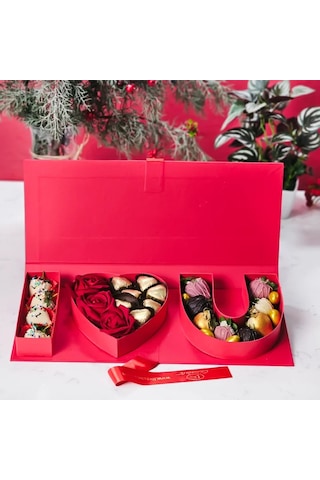 Sevgililer Günü I Love You Çikolata Kutusu Çilekli