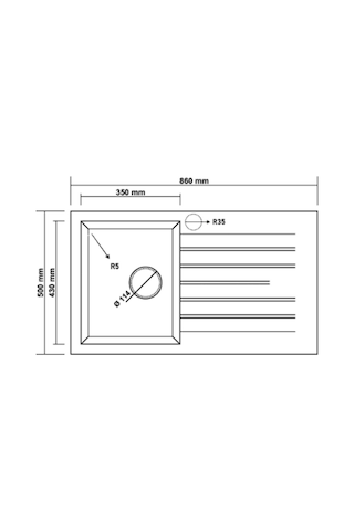 Real Stone P004 Troya 86 Granit Mutfak Eviyesi Krem 86 x 50 CM