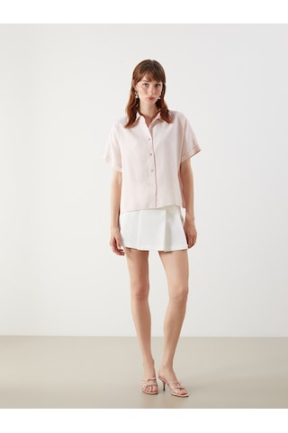 Lcw Vision Pembe Oversize Modal Karışımlı Kadın Gömlek