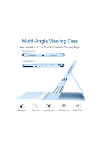 Apple Uyumlu iPad Air 13 Inç M2 Çip 2024 Bluetooth Özellikli Standlı Kalem Bölmeli Klavyeli Kılıf