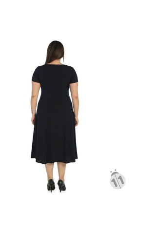 4088L-Nidya Moda Büyük Beden Sem Krep Elbise Çok Renkli