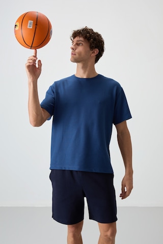 Air Jones Tommy Life Parlament Waffle İnterlok Yüzeyi Dokulu Oversize Fit Basic Erkek T-shirt - 88379 Parlament