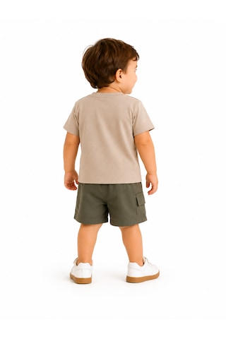 Tucankids Erkek Çocuk Bej Haki Şortlu İkili Takım %100 Pamuk 2-5 Yaş Bej - Haki