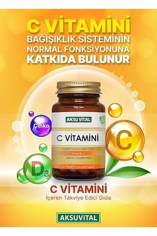 C Vitamini Aksu Vital 1250 Mg 60 Kapsül