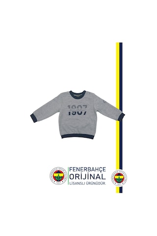 Fenerbahçe Lisanslı Uzun Kol Lacivert Bebek 1907 Sweat Gri