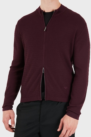 Emporio Armani Logolu % 100 Yün Regular Fit Bisiklet Yaka Hırka Erkek Hırka Em006315 Af27831 Fa039 Kahve