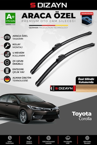 S-dizayn Toyota Corolla Ön Cam Silecek Seti 2019 Üzeri Premium Araca Özel 70-35 Cm A+ Kalite