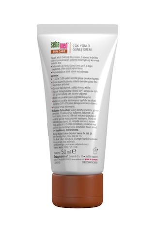 Sebamed Sun Care UVA - UVB Filtresi ve E Vitamini Üçlü Yüksek Koruma Çok Yönlü Güneş Kremi 50 SPF 50 ML