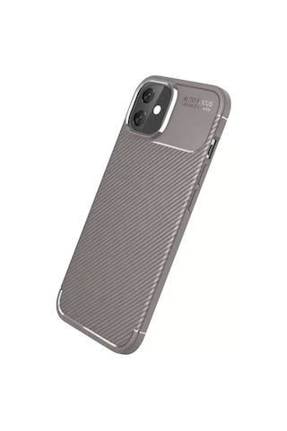 Mey İthalat Apple iPhone Uyumlu 11 Kılıf Auto Focus Karbon Kapak - Gri