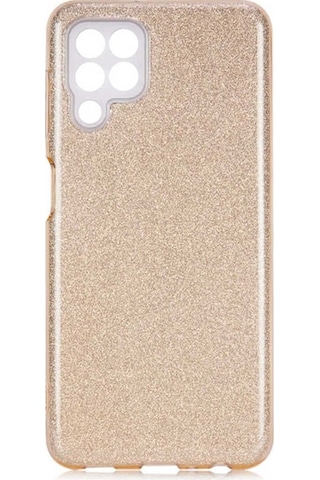 Samsung Uyumlu Galaxy M22 Kılıf Zore Shining Silikon Gold