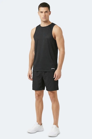 Slazenger Korba Erkek Kolsuz Siyah Tişört Siyah