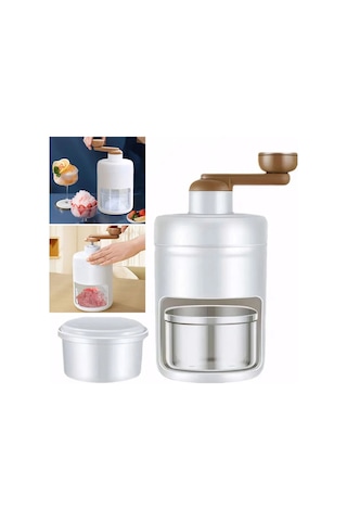Jialan 500ml Elle Çalıştırılan Buz Tıraş Makinesi Çok Beyaz