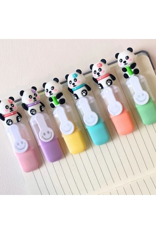 Panda Figürlü Renkli Keçeli Kalem Seti Çocuklar İçin Eğlenceli Ve Güvenli Boyama Kalemleri Çok Renkli