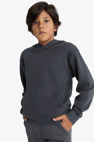 Defacto Erkek Çocuk Basic Düz Kapüşonlu Sweatshirt E9558a825auar126 Antrasit