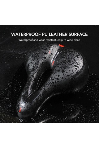 Symbee Geniş Ergonomik Bisiklet Jantası - Dayanıklı Pu Deri, Kalın Köpük Dolgulu, Çift Şok Emici, Havalandırıcı, Gece Görünürlüğü Işıklı - Sarı Sarı