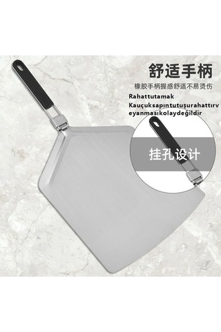 Katlanır Paslanmaz Çelik Pizza Ve Kek Spatulası Gümüş - Siyah Gümüş - Siyah