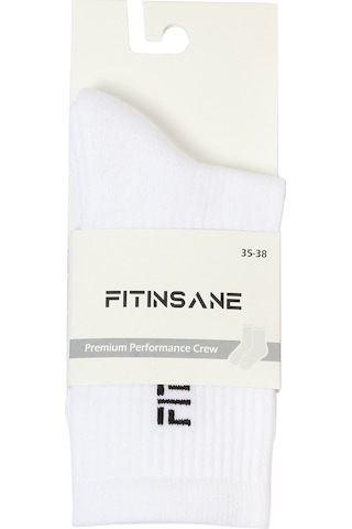 Premium Performance Crew Unisex Beyaz Spor Çorap