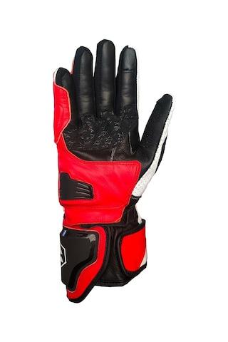 Motosiklet Eldiveni Racing Full Koruma Leather Motorcu Eldiven Kırmızı