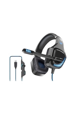 Kablolu Oyuncu Kulaklığı Gt97 Led Stereo Siyah