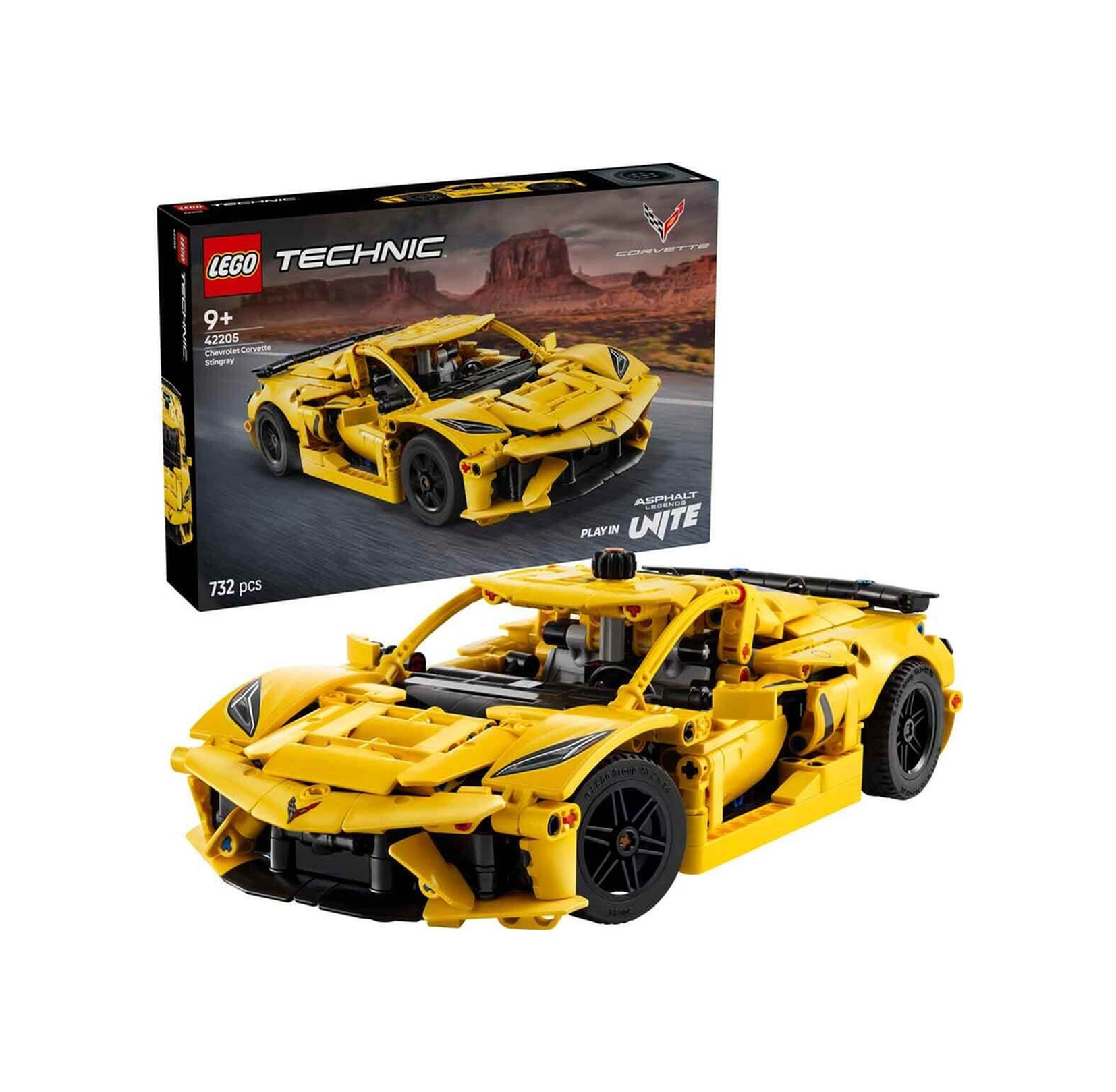 Technic Chevrolet Corvette Stingray 42205 - 9 Yaş Ve Üzeri Çocuklar İçin Spor Araba İçere
