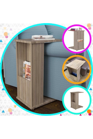 Modilayn Ata Gazetelik- Dergilik- Servis Tekerlekli C Yan Sehpa N11.2682