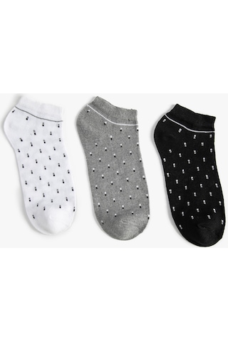 Koton Patik Çorap Seti 3'lü Çok Renkli Multıcolor 4wam80220aa 4WAM80220AAMIX Mavi