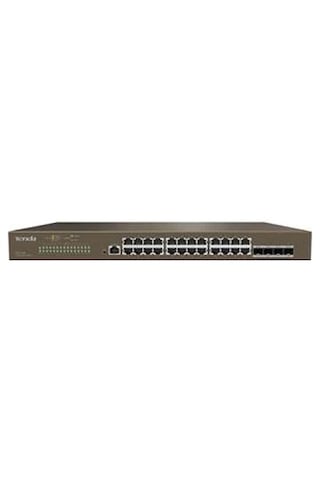 Tenda Teg5328f 24 Port 10-100-1000 Switch 4 Port Sfp Yönetilebilir L2 Çelik Kasa Rack Mount