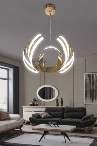 Arya Çift Yönlü Sıralı Led Avize - - Kumandalı / Gold Gold