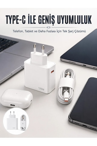 Type-c 120w Şarj Aleti Hızlı Şarj Turbo Yeni Nesil