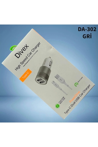 Divex 2.4 Amper 12w Dual Araç Şarj Cihazı Gri Da-302