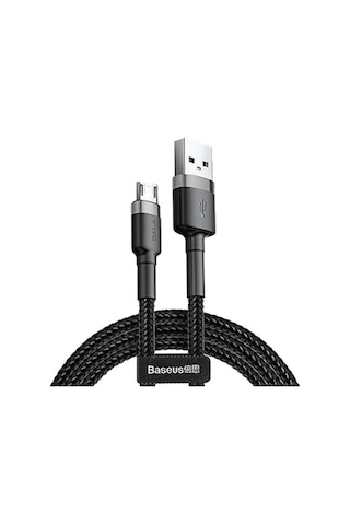 Baseus Cafule Serisi USB Kablo Micro USB 2.4A, 1M Siyah-Gri