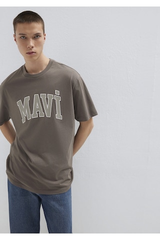 Mavi - Mavi Logo Baskılı Kahverengi Tişört 0611711-91601 Kahverengi
