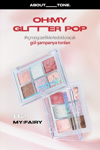 About Tone 6’Lı Yoğun Glitter Paleti Oh My Glitter Pop 02 My Fairy 02 My Faıry