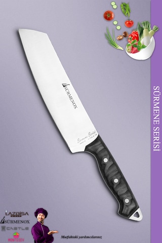 Sürmene Serisi Santoku Mutfak Şef Bıçak Et Ekmek Sebze Salata Şef Bıçağı Siyah Mft-113 Siyah