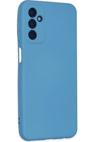 Samsung Galaxy M23 Kılıf Nano İçi Kadife Silikon - Mavi Düz Renkli