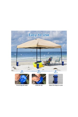 Yifomall Pvc Kumaşlı 20l Mavi Çadır Sabitleme Sandalyesi - Rüzgar Direnci İçin Su/demir Dolgulu Sandık Mavi