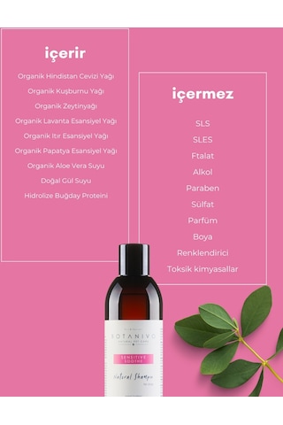 Botanivo Köpekler İçin Organik İçerikli Hassas ve Derin Temizleyici Tüy ve Cilt Bakım Şampuanı 250 ML