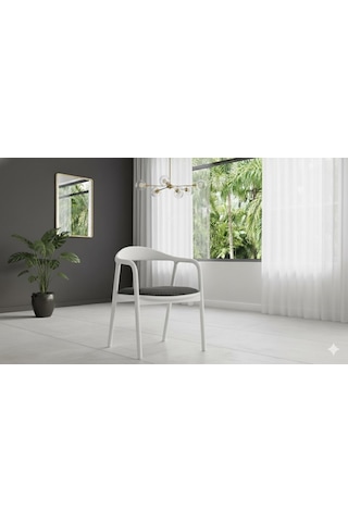 Armone 6 Kişilik Açılır Yemek Masası Takımı Modern Ve Şık Tasarım Beyaz Antrasit