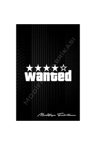 Wanted Sticker Folyo - Beyaz - 20 X 7 Cm