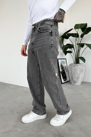 Dokulu Gri Soft Degrade Basic Regular Pantolon Dokulu Gri