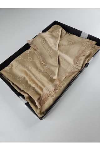 Miorel Scarfs G Desen Çift Taraflı Kaşmir İpek Şal 4 Mevsim Soft Pamuklu Şal Gold