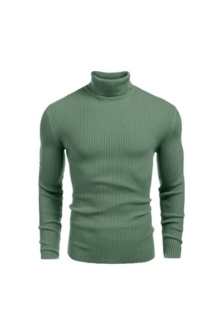 Polızeı Erkek Slim Fit Boğazlı Triko Kazak Esnek Dokulu Ada Çayı