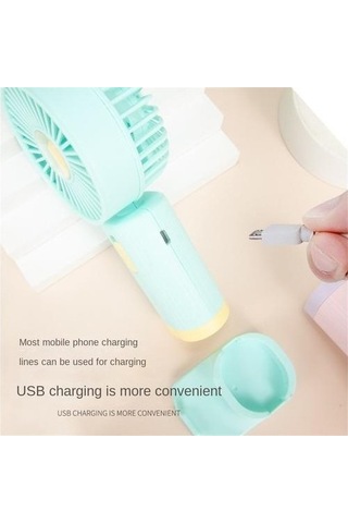 High Quality Shoe Bag 500 Ma Plastik El Fan, Yüksek Rüzgar Şarj Edilebilir, Öğrenci Yurtta Taşınabilir Basit Küçük Fan Için Uygun B8cxkk Sarı