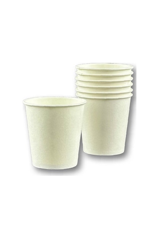 100 Adet 2,5 Oz Beyaz Baskısız Karton Bardak Kahve, Çay, Shot