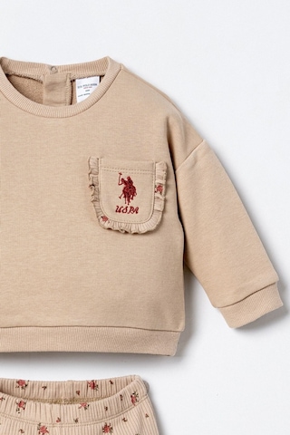 U.S. Polo Assn. Nakışlı Kız Bebek Kahverengi Uzun Kol Pijama Takım Usb3251-c-v1 Usb3251-c-v1