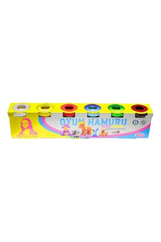 Büyük Boy 6 Renk Oyun Hamuru 6x120 Gr. Canlı Renkler Çok Renkli
