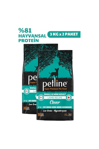Petline Clever Small & Mini Adult Kuzu Etli Küçük Irk Yetişkin Kuru Köpek Maması 2 x 3 KG
