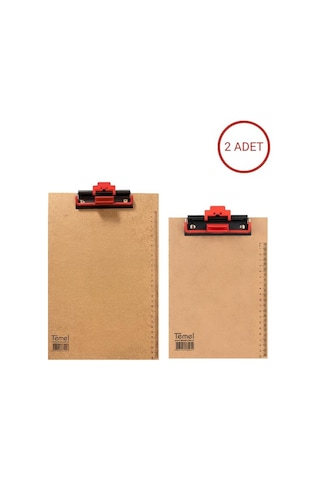 Temel A4 Ve A5 Ahşap Sekreterlik Otomatik Mekanizmalı Kalem Tutma Aparatlı 2li Set