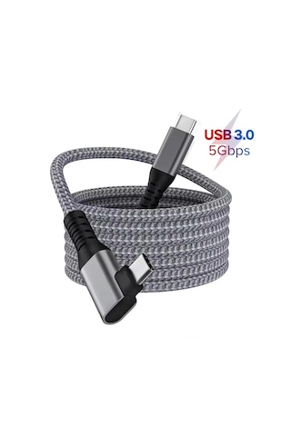 Daytona Vr-c Oculus Quest İle Uyumlu Vr5 Link Kablosu 5 M, 5gbps Usb 3.2 Gen 1 Hızlı Veri Aktarımı, Hızlı Şarj Usb-c, Quest 2 Uyumlu Type C To Type C Kablo