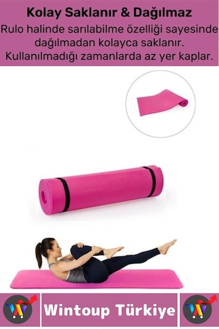 Taşıma Askılı Konforlu Su Geçirmez Kaymaz Pilates Aerobik Fitness Çadır Zemin Yer Minderi Kamp Matı Çok Renkli